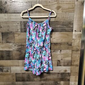 Tropical print one piece swim XL